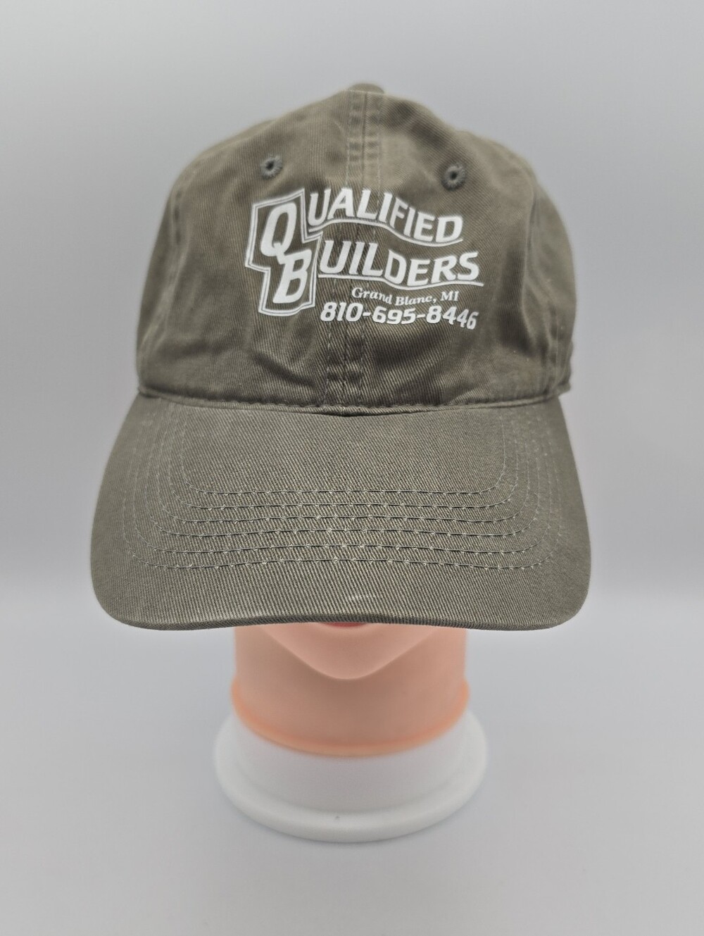 Outdoor Cap Qualified Builders Grand Blanc Michigan Green Adj. Strapback Hat